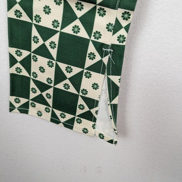 NWT Lisa Says Gah Quilt Boonville Green Floral Retro Ellis Wide Leg Jeans Size 4 - Picture 7 of 9